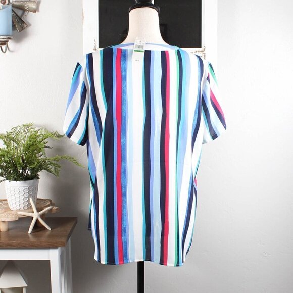 Van Heusen Blouse, Stripes, Large, NWT - Picture 2 of 6